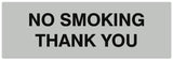Signs ByLITA Basic No Smoking Thank You Sign - Laser-Engraved Lettering | Durable ABS Plastic | Vibrant Colors | Powerful Foam Tape
