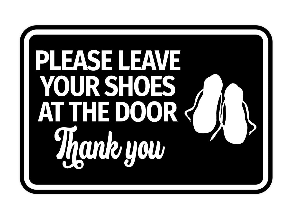 Signs ByLITA Classic Framed Please Leave Your Shoes At The Door Thank You Wall or Door Sign