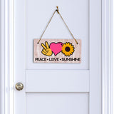 Peace Love Sunshine 5" x 10" Hanging Wall or Door Sign | Funny & Positive Home Decor