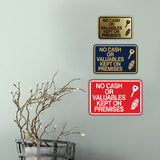Signs ByLITA Classic Framed No Cash Or Valuables Kept On Premises Wall or Door Sign
