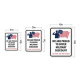 Portrait Round Plus We Are Proud To Offer A Military Discount: Active or Retired Door or Wall Sign Honor Veterans with Military Signs | US Pride | Veteran Gratitude and Discount Signs