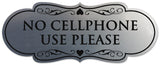 Signs ByLITA Designer No Cell Phone Use Please Sign - Easy Installation | Durable Wall or Door Sign