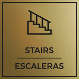 Signs ByLITA Square Stairs Wall or Door Sign | Spanish Bilingual Business and Office Signs