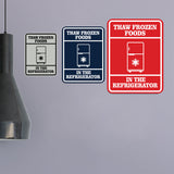 Signs ByLITA Portrait Round Thaw Frozen Foods In The Refrigerator Door or Wall Sign Durable ABS Plastic | Laser Engraved | Easy Installation | Kitchen | Hygiene