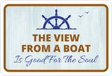 Classic Framed Plus The View From a Boat is Good For The Soul Wall or Door Sign | Boat Appreciation Decoration