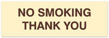 Signs ByLITA Basic No Smoking Thank You Sign - Laser-Engraved Lettering | Durable ABS Plastic | Vibrant Colors | Powerful Foam Tape
