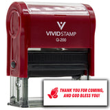 Vivid Stamp Thank you for coming, and God bless you! Self-Inking Rubber Stamps