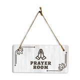 Prayer Room 5x10 Hanging Plus Wall or Door Sign | Religious Rustic Wood Sign