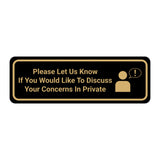 Signs ByLITA Standard Please Let Us Know If You Would Like To Discuss Your Concerns In Private Door or Wall Sign Durable ABS Plastic | Laser Engraved | Easy Installation | Elegant Design