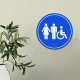 Circle Plus Restroom Wall or Door Sign | Easy Installation | Health & Safety Signage