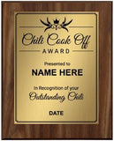 Signs ByLITA Customizable Chili Cook Off Award Wooden Plaque Award with Easel Stand, Engraved Gift for Chili Cook Off Competitions, Cooking Events and Cooking Awards