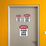 Portrait Round Plus Notice Please Lock Door Wall or Door Sign | Health And Safety Office Signage