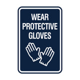 Signs ByLITA Portrait Round Wear Protective Gloves Wall or Door Sign