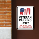 Portrait Round Plus Veteran Parking Only Thank You For Your Service Door or Wall Sign Honor Veterans with Military Signs | US Pride | Veteran Gratitude and Discount Signs
