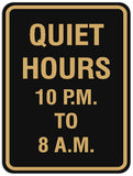 Signs ByLITA Portrait Round Quiet Hours 10pm to 8am Sign - Laser-Engraved Lettering | Durable ABS Plastic | Vibrant Colors | Powerful Foam Tape