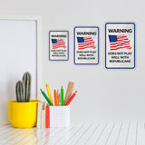 Portrait Round Plus Warning Does Not Play Well With Republicans Door or Wall Sign