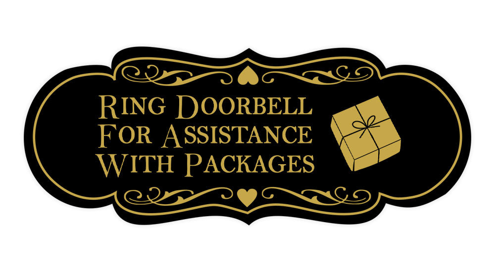 Signs ByLITA Designer Ring Doorbell for Assistance with Packages Wall or Door Sign