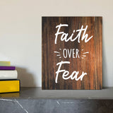Designs ByLITA Faith Over Fear, Wall Print Art | Religious Home Decor (Unframed or Framed)
