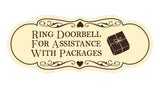 Signs ByLITA Designer Ring Doorbell for Assistance with Packages Wall or Door Sign