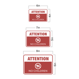 Classic Framed Plus Attention No Children Wall or Door Sign | Children Safety Sign