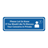 Signs ByLITA Standard Please Let Us Know If You Would Like To Discuss Your Concerns In Private Door or Wall Sign Durable ABS Plastic | Laser Engraved | Easy Installation | Elegant Design