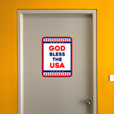 Portrait Round Plus God Bless the USA Door or Wall Sign | Easy Installation | Patriotic Stars and Stripes USA Pride Sign