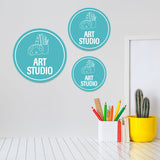 Circle Plus Art studio Wall or Door Sign | Easy Installation | Business & Studio Signage