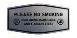 Signs ByLITA Fancy Please NO SMOKING (Including Marijuana and E-Cigarettes) Wall or Door Sign