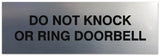 Signs ByLITA Basic Do not knock or ring doorbell Sign - Laser-Engraved Lettering | Durable ABS Plastic | Vibrant Colors | Powerful Foam Tape