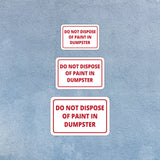 Classic Framed Plus Do Not Dispose Of Paint In Dumpster Door or Wall Sign | Health & Office Signage