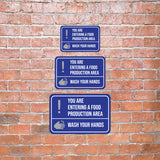 Classic Framed Plus You Are Entering A Food Production Area Wash Your Hands Wall or Door Sign | Health & Safety Warning Signage