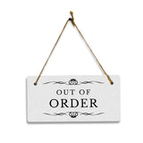 Out Of Order 5" x 10" Hanging Wall or Door Sign | Rustic Twine | Stylish Business or Office Signage