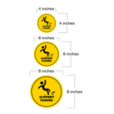 Circle Plus Slippery Floors Wall or Door Sign | Easy Installation | Office & Building Warning Signage