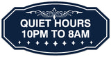 Signs ByLITA Victorian Quiet Hours 10pm to 8am Wall or Door Sign - Laser-Engraved Lettering | Durable ABS Plastic | Vibrant Colors | Powerful Foam Tape