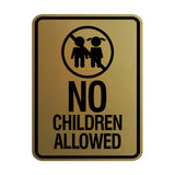 Signs ByLITA Portrait Round No Children Allowed Wall or Door Sign