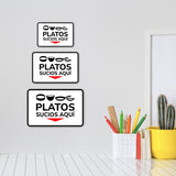 Classic Framed Plus Platos Sucios aquí Door or Wall Sign | Bilingual | Home Kitchen Sign
