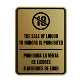 Signs ByLITA Portrait Round The Sale Of Liquor To Minors Is Prohibited Door or Wall Sign | Spanish Bilingual Alcohol Warning Signs