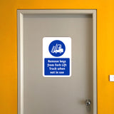 Portrait Round Plus Remove Keys From Fork Lift Truck When Not In Use Door or Wall Sign