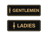 Signs ByLITA Standard Gentlemen and Ladies Figurine Signs - Easy Installation | Durable Wall or Door (2 Pack) Sign