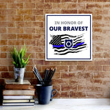 Square Plus In Honor of Our Bravest Wall or Door Sign | USA Flag | Police First Responders Appreciation Signage