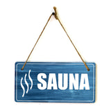 Sauna 5x10 Hanging Plus Wall or Door Sign | Gym and Spa Signage