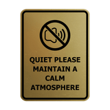 Signs ByLITA Portrait Round Quiet Please Maintain a Calm Atmosphere Door or Wall Sign Easy Installation | Directing Artists & Co-Workers | Music | Concert | Festivals