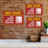 Classic Framed Plus BBQ Timer Rare 1 Beer Medium 2 Beers Well Done 3 Beers Order Pizza 6 Beers Wall or Door Sign | Funny Home Decor