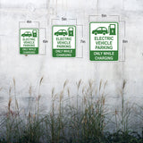 Portrait Round Plus Electric Vehicle Parking Only While Charging Door or Wall Sign | Electric Vehicle Charging Station | Parking