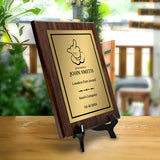 Middle Finger Novelty Funny Customizable Award Plaque | Funny Parody Achievement Personalizable Plaques