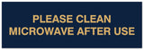 Signs ByLITA Basic Please clean microwave after use Sign - Laser-Engraved Lettering | Durable ABS Plastic | Vibrant Colors | Powerful Foam Tape