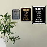 Signs ByLITA Portrait Round Danger If You Can Read this You're In Range Door or Wall Sign Easy Installation | Health And Safety | Building And Danger Signs