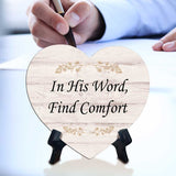 Reflective Religious Quote Signs Heart Table Sign with Acrylic Stand (6x5")