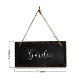 Garden 5x10 Hanging Plus Wall or Door Sign | Rustic Twine | Range of Vibrant Decor Styles | Room Signs For Home and Business