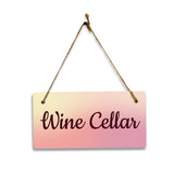 Wine Cellar 5x10 Hanging Plus Wall or Door Sign | Rustic Twine | Range of Vibrant Decor Styles | Room Signs For Home and Business